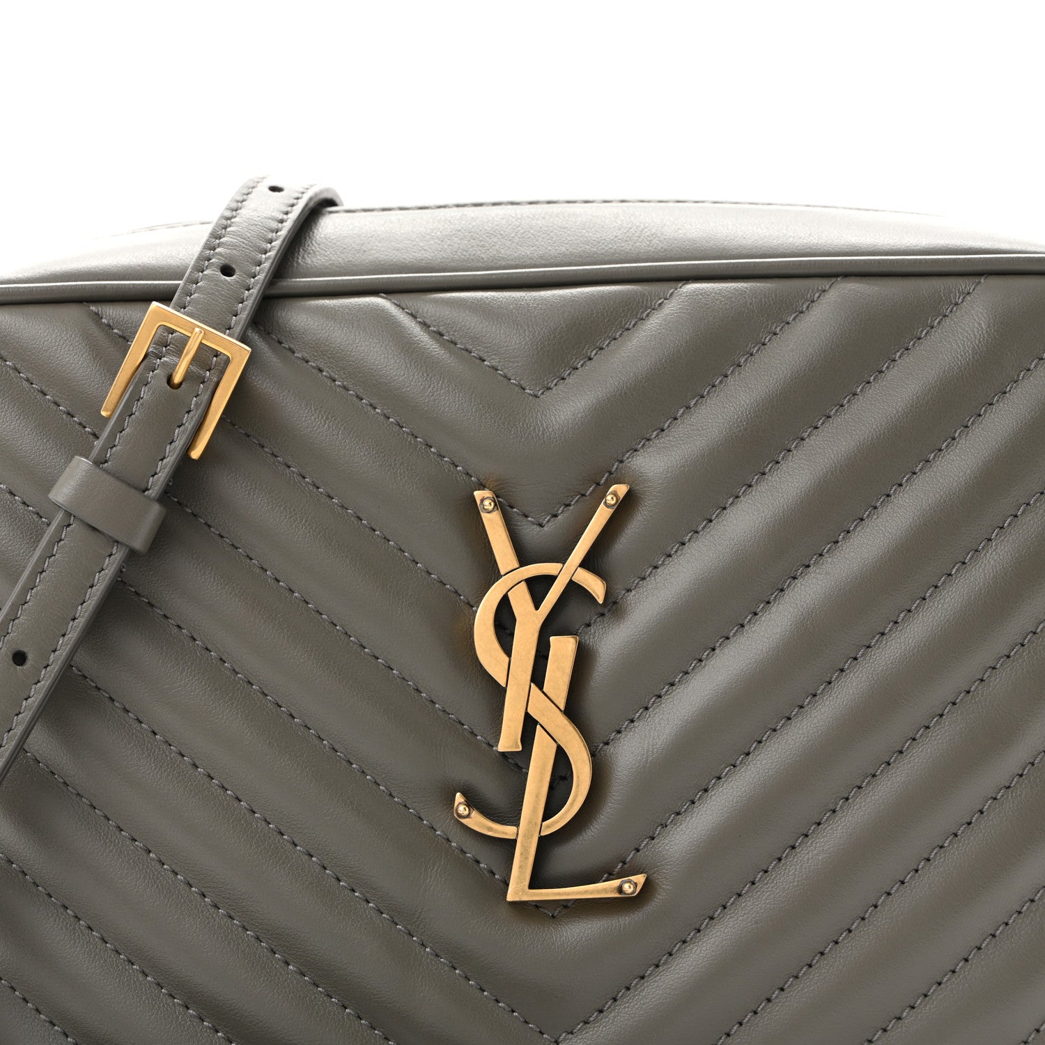 Calfskin Matelasse Monogram Lou Camera Bag Dusty Grey