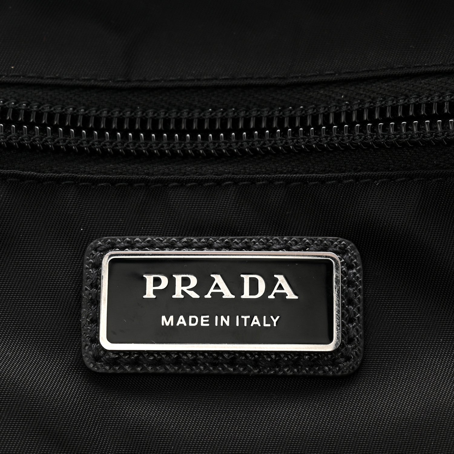Re-Nylon Saffiano Zip Backpack Black