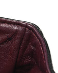 Distressed Patent Quilted Medium Double Flap Black
