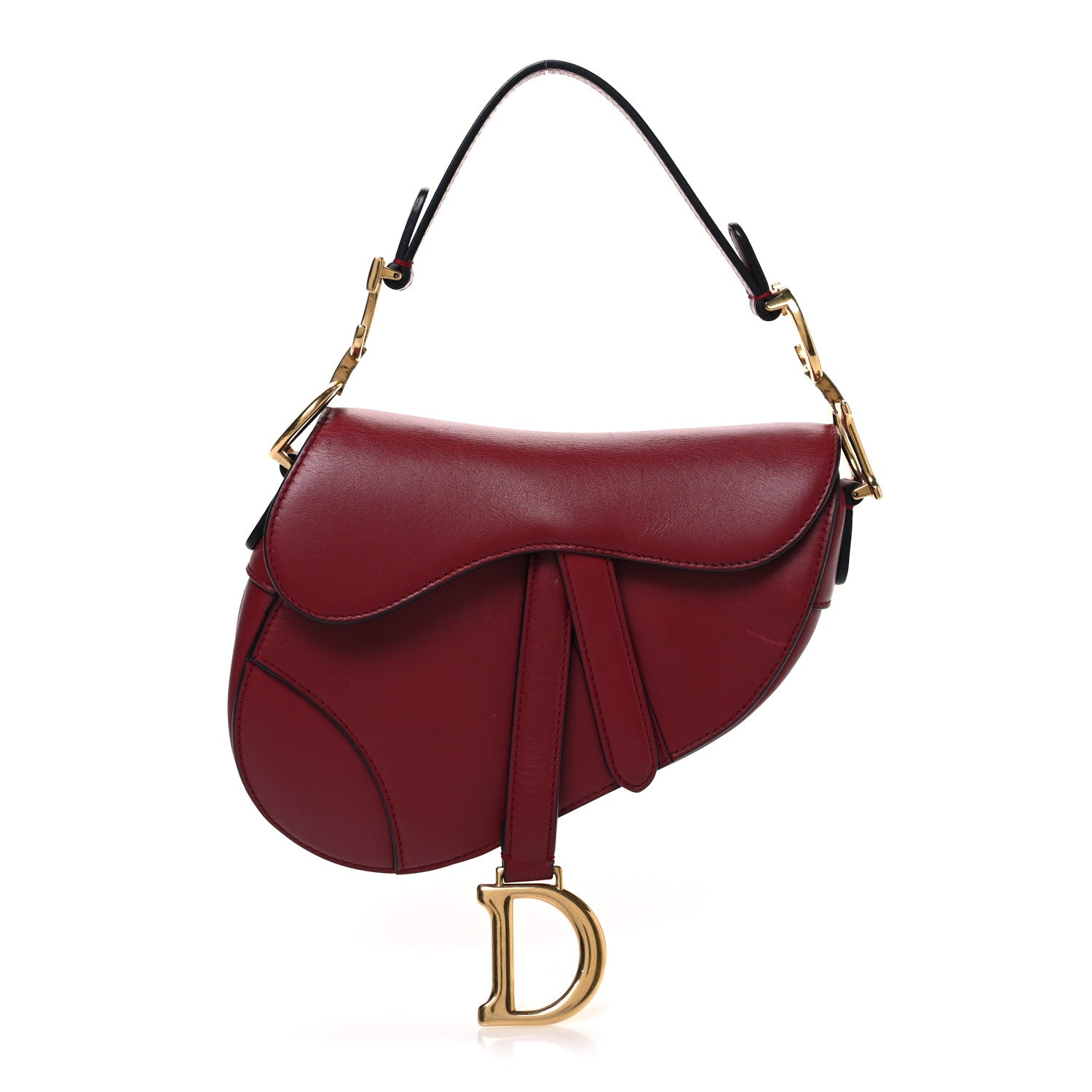 Calfskin Mini Saddle Bag Red