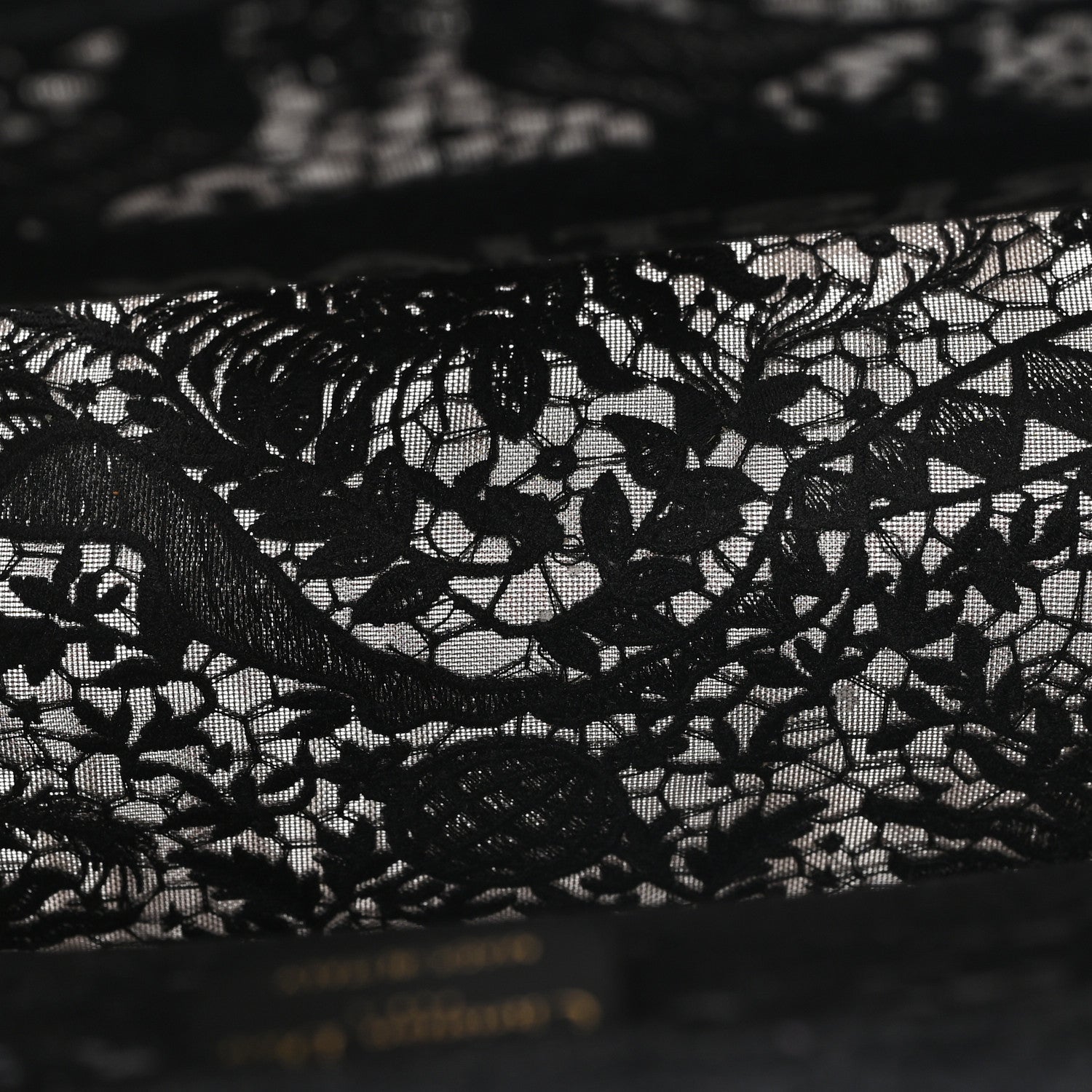 Canvas Embroidered Mesh Macrame Medium Toile de Jouy Soleil Book Tote Black