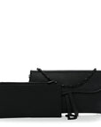Ultra Matte Calfskin Saddle Chain Wallet Pouch Black