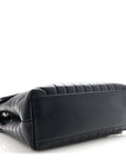 Calfskin Y Quilted Monogram Medium Loulou Chain Satchel Deep Marine