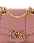 DOLCE GABBANA Smooth Calfskin Small DG Amore Envelope Bag Pink