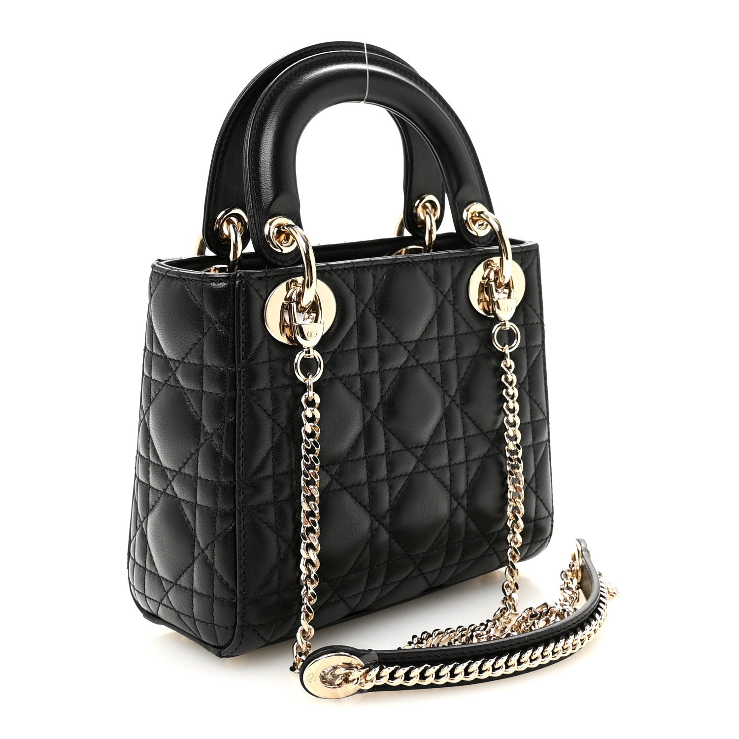 Lambskin Cannage Mini Lady D1OR Black