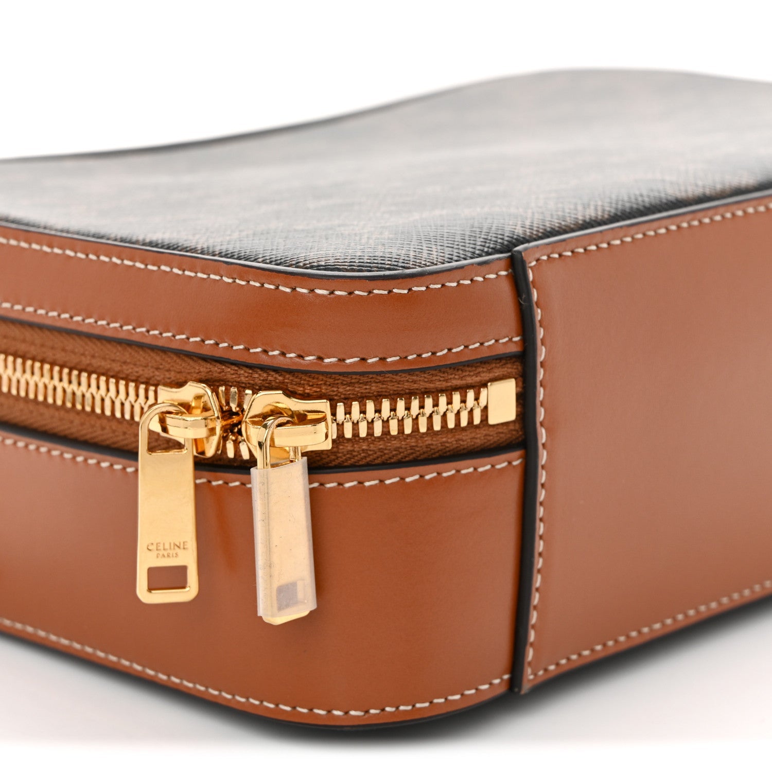 Triomphe Canvas Top Handle Messenger Box Tan