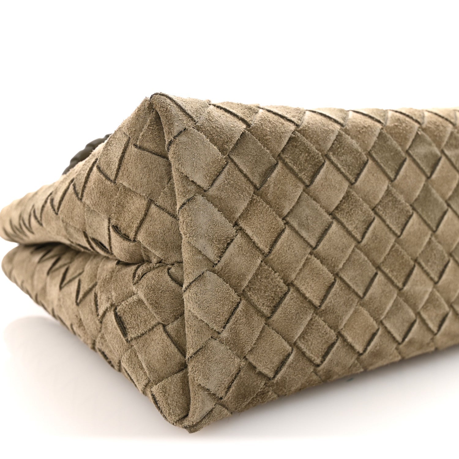 Suede Intrecciato Small Andiamo Shoulder Bag Cypress