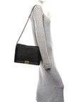 Braided Sheepskin Large Boy Reverso Flap Black