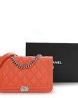 Caviar Quilted Boy Wallet On Chain WOC Orange