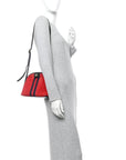 Suede Patent Web GG Small Ophidia Dome Shoulder Bag Hibiscus Red