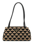 Jacquard Triangolo Symbole Embroidered Small Shoulder Bag Black Corda