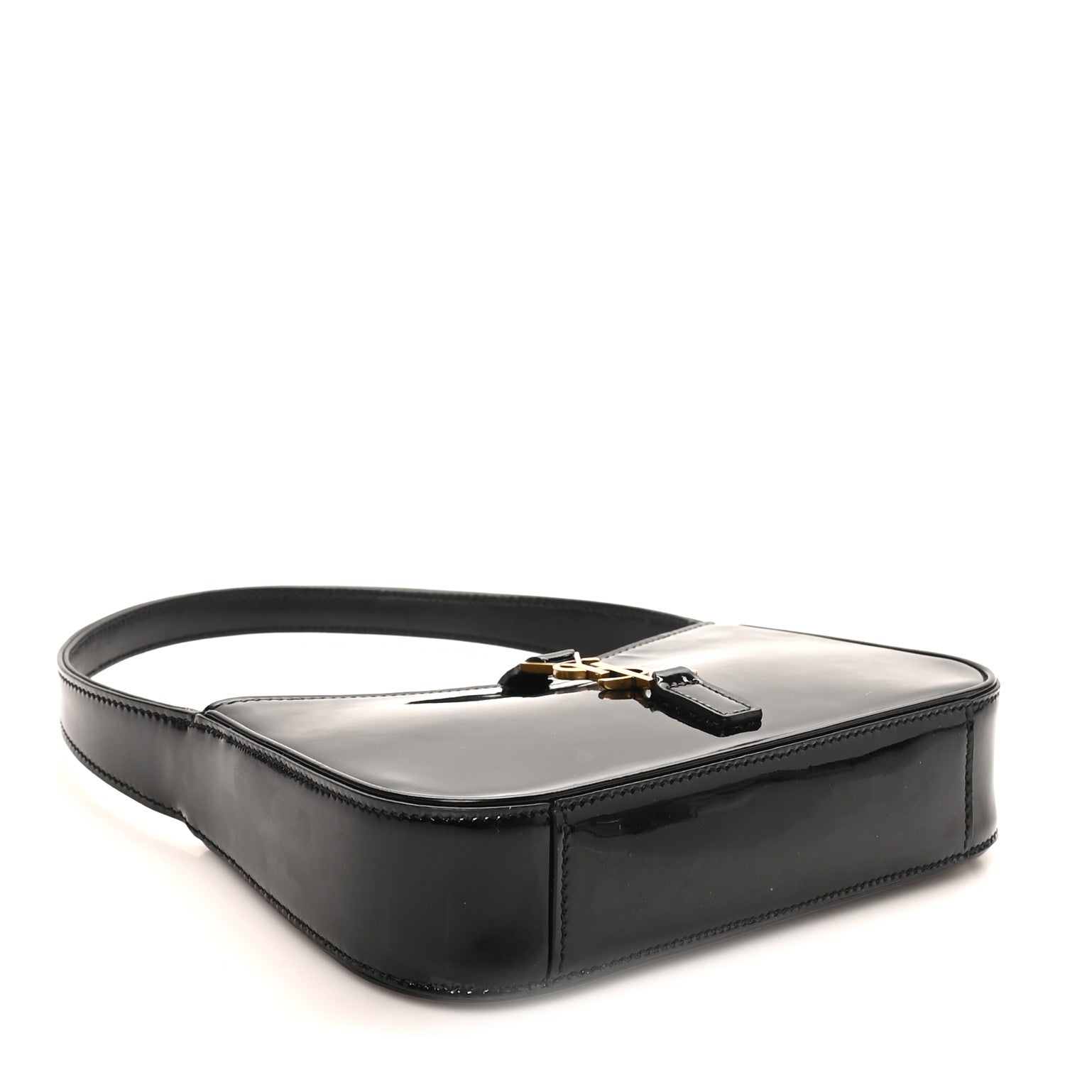Patent Calfskin Le 5 A 7 Mini Hobo Black