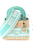 Wicker Oblique Mini Lady D1OR Bag Aquamarina