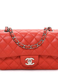 Lambskin Quilted Mini Rectangular Flap Red
