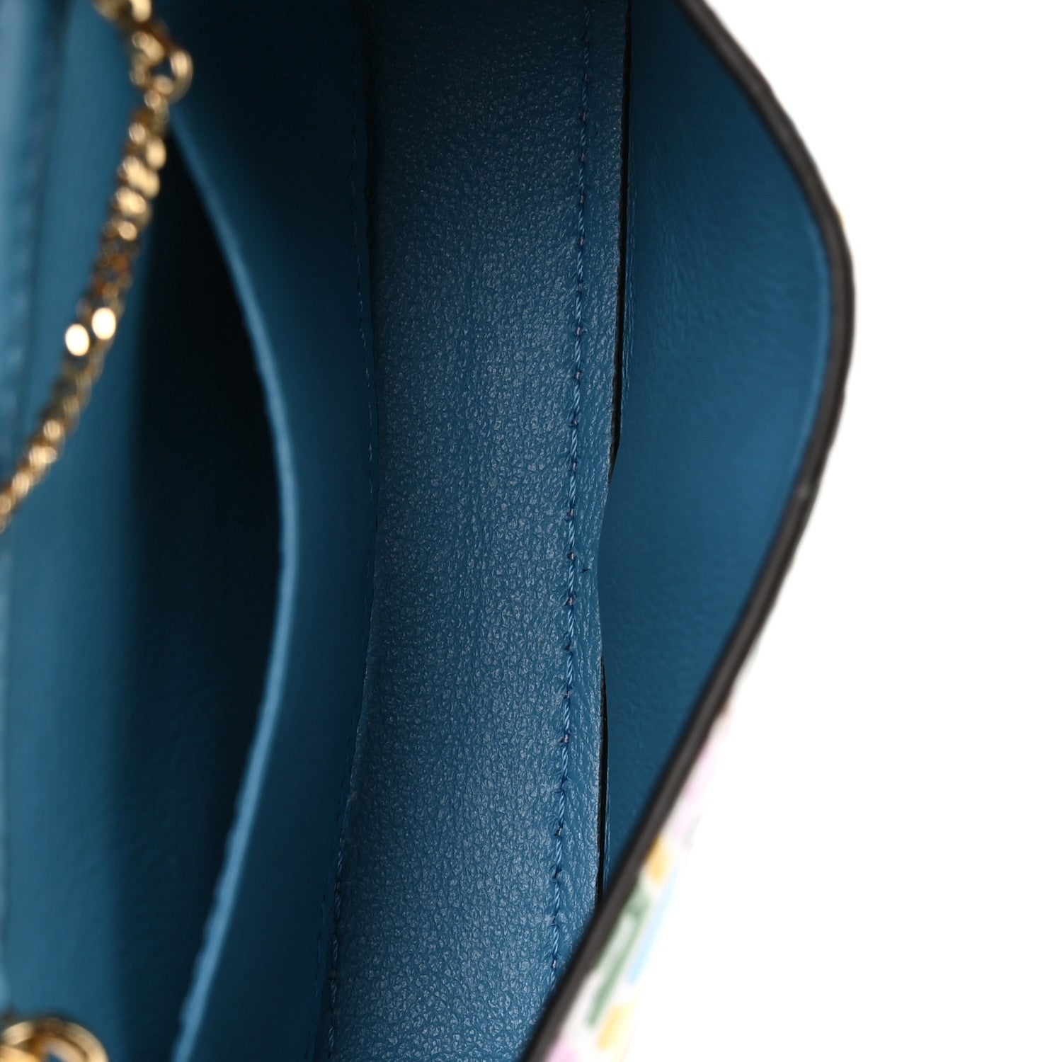 X SARAH COLEMAN Vitello Liberty Ceylon Micro FF Fish Eye Embossed Nano Baguette Charm Multicolor Cyber Blue