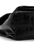 Crinkled Calfskin Matelasse Monogram Medium Niki Chain Satchel Black