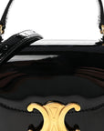 Patent Calfskin Triomphe Mini Besace Clea Black