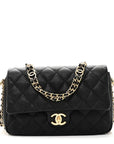 Caviar Quilted Small CC You Flap Black