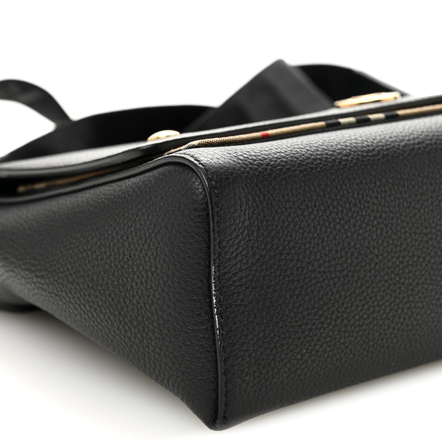 Grainy Calfskin Vintage Check Note Crossbody Bag Black