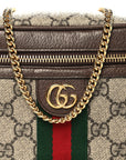 GG Supreme Monogram Textured Dollar Calfskin Web Ophidia Belt Bag 110 44 Beige Ebony New Acero