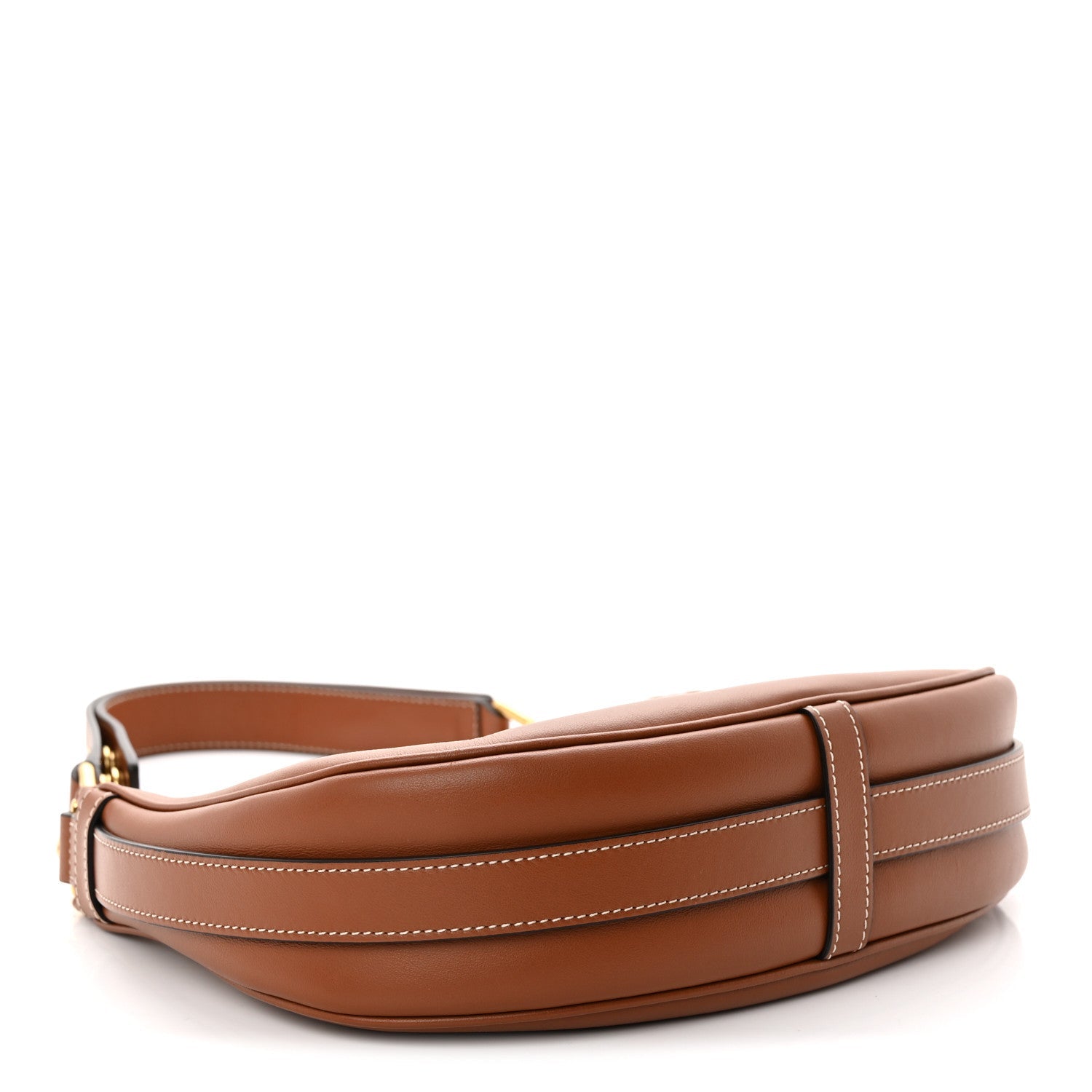 Smooth Calfskin Medium Strap Ava Shoulder Bag Tan