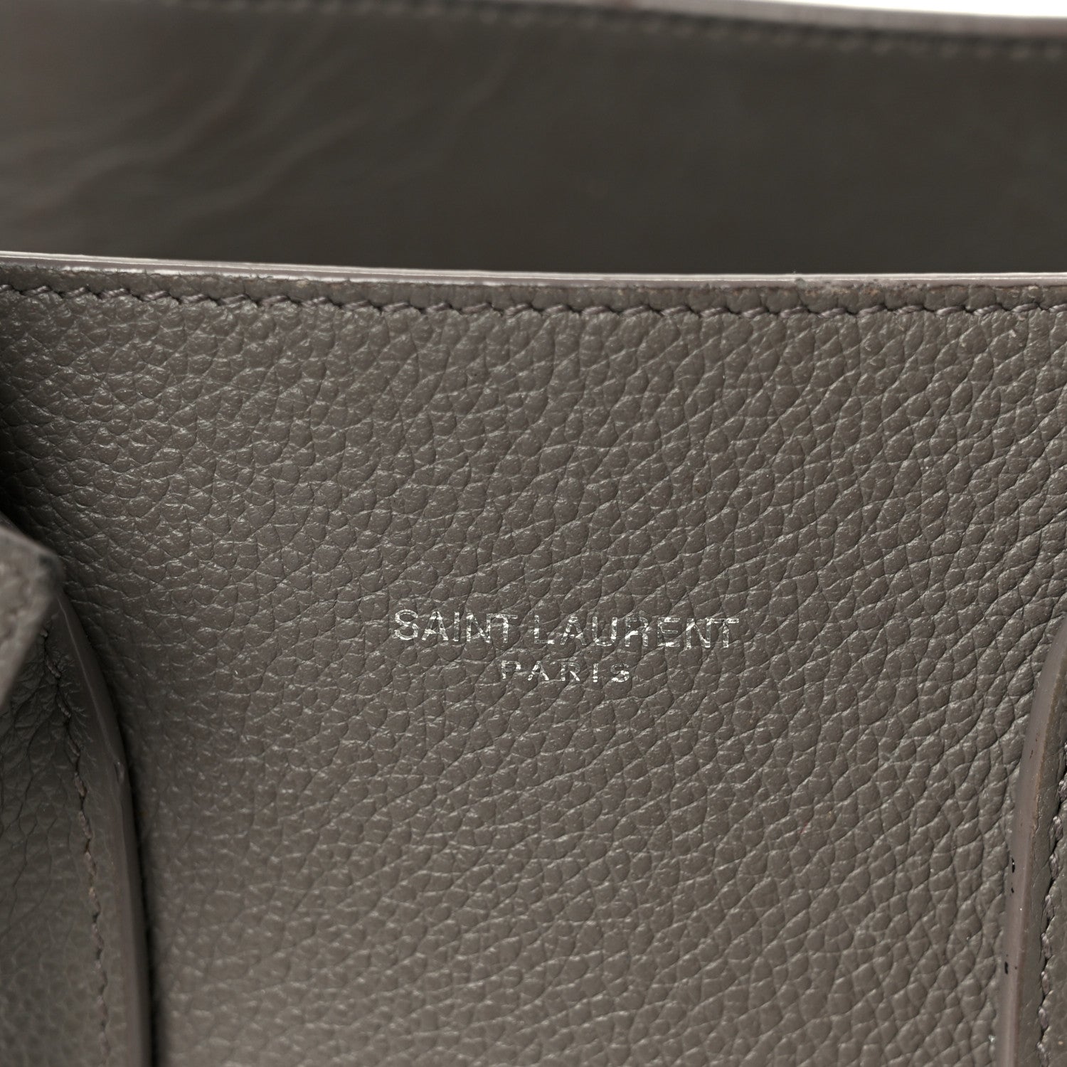 Grained Calfskin Baby Sac De Jour Fog