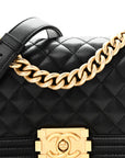 Caviar Quilted Small Boy Flap Black