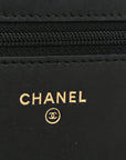 Caviar Quilted CC Filigree Wallet On Chain WOC Black