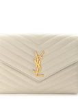 Grain De Poudre Matelasse Chevron Monogram Envelope Clutch Blanc Vintage