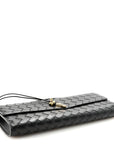 Nappa Intrecciato Long Andiamo Top Handle Clutch Black