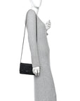 Lambskin Camellia Embossed Wallet On Chain WOC Black