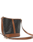 Triomphe Canvas Calfskin Small Bucket Bag Tan