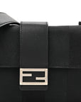 Recycled Nylon Vitello Grace Light Pequin Baguette Belt Pouch Black