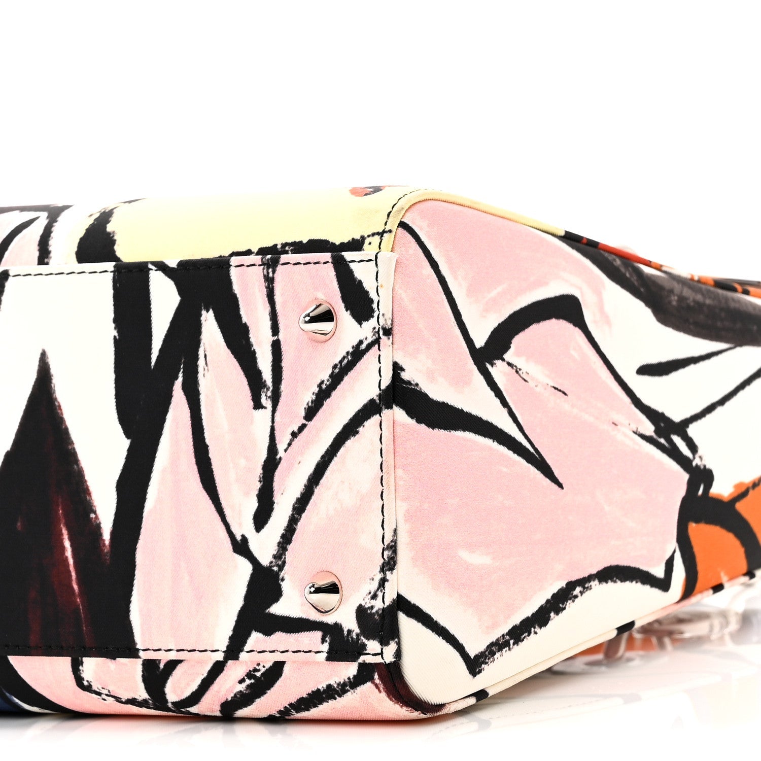 Canvas Graffiti Floral Printed Medium Lady D1OR Multicolor