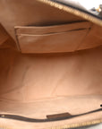 GG Supreme Monogram Web Medium Ophidia Top Handle Dome Bag Brown