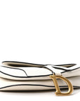 Grained Calfskin Saddle Bag White