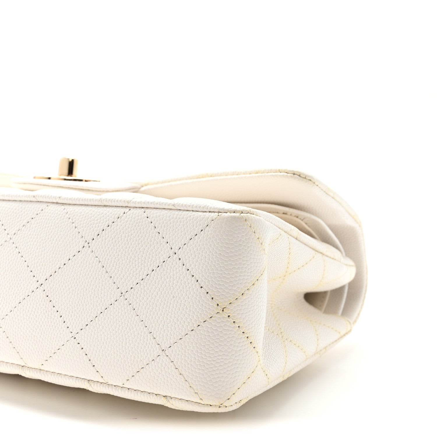 Caviar Quilted Small Double Flap White