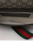 GG Supreme Monogram Textured Dollar Calfskin Web Mini Ophidia Envelope Shoulder Bag Beige Ebony New Acero