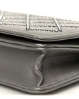 Lambskin Crystal Quilted Wallet On Chain WOC Grey