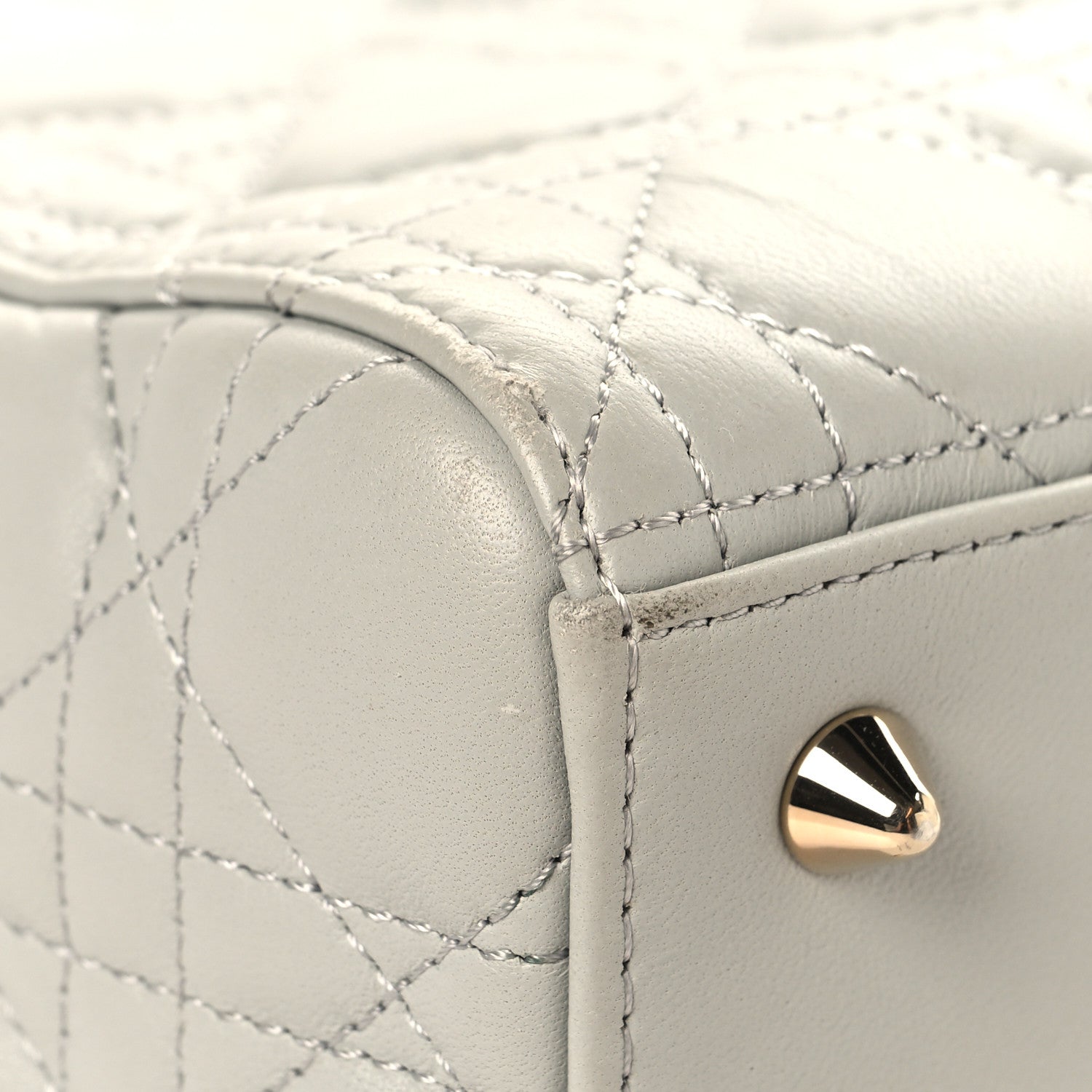 Lambskin Cannage Medium Lady D1OR Grey