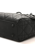 Ultra Matte Calfskin Cannage Mini Lady D1OR Black