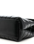 Calfskin Y Quilted Monogram Small Loulou Chain Satchel Black