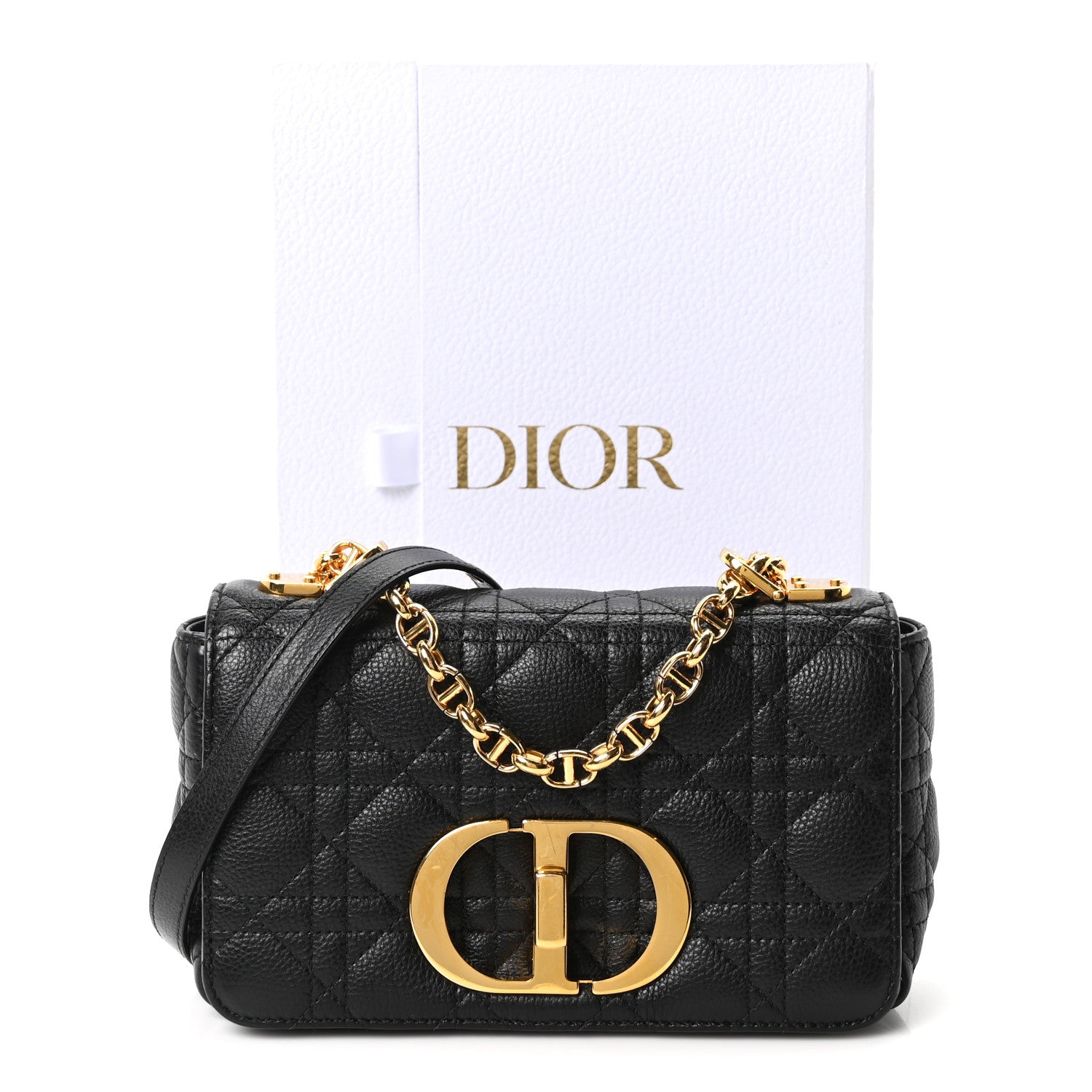Calfskin Cannage Small Caro Bag Black