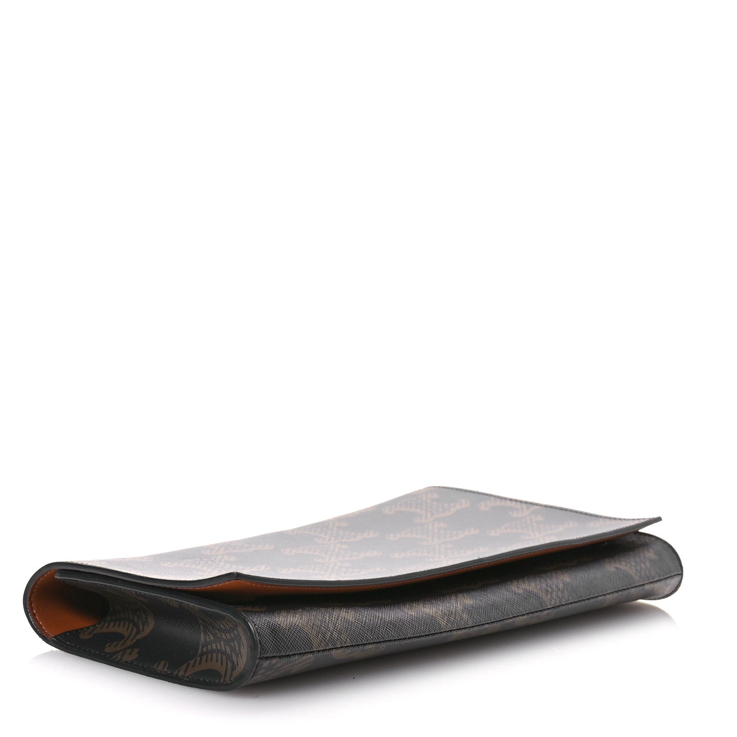 Triomphe Canvas Asymmetric Clutch Tan