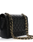 Lambskin Quilted Jumbo Double Flap Black