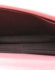 Lambskin Quilted Trendy CC Wallet On Chain WOC Bright Pink