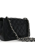 Lambskin Quilted Mini Rectangular Flap Black