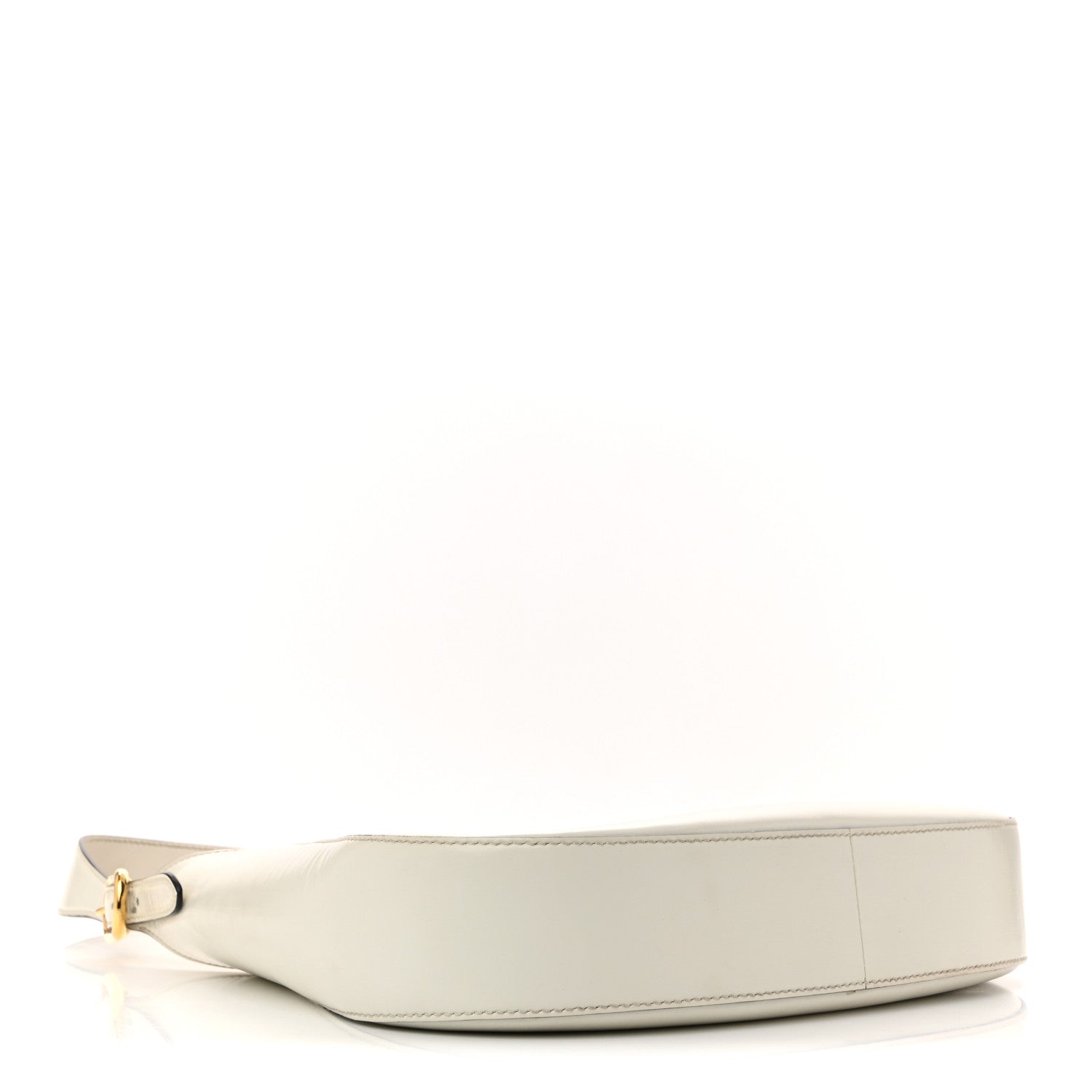 Brushed Calfskin Cleo Adjustable Strap Shoulder Bag White