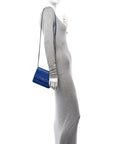 Lambskin Quilted Square Wallet On Chain WOC Blue