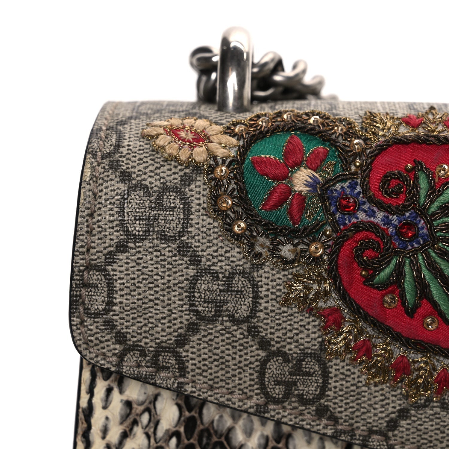 GG Supreme Monogram Elaphe Elephant Embroidered Small Dionysus Shoulder Bag